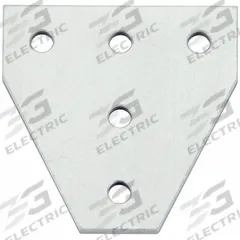 Joining Plate: Eco Connection Plate, 10 Series, 3 in x 3 in x 13/64 in, For 1/4 in Slot Wd, 5 Holes (MPN 093EVT7676). Key specifications — Material: Aluminum; Brand: FATH INC.; Finish: Anodized.