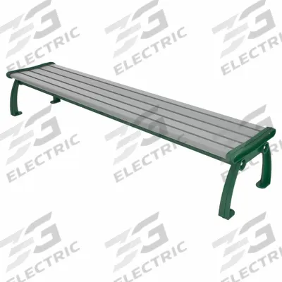 ULTRASITE Outdoor Bench: Heritage, 96 in Overall Lg, 17 in Overall Ht, Gray, Green - Vandal Resistant Resinwood Benches