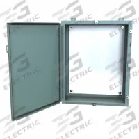 HAMMOND Electrical Enclosure: Steel, 30 in x 24 in x 10 in, NEMA 12/13/3R/4, w/Panel, Solid Cover (MPN 1418N4K10). Key specifications — Closure Method: Clamps; Brand: HAMMOND; Knockouts: Not Included.