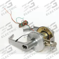 STANLEY SECURITY SOLUTIONS Door Lockset: Storeroom Lever Locksets, Chrome, ADA Compliant, Electrical (MPN 9KW37DEU15DS3626). Key specifications — Ligature Resistance: Not Ligature-Resistant; Brand: STANLEY SECURITY SOLUTIONS; Visual Indicator Message: No Message; Lockset Style: Angled; ADA Compliant: Yes; Finish: Satin Chromium-Plated : Zinc Alloy.