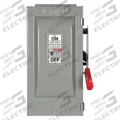 Siemens Safety Switch: Fusible, 30 A, Single Phase, 240V AC, Galvanized Steel - Fusible Safety Switches