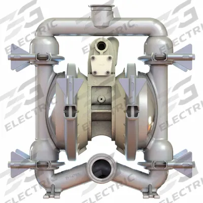 VERSAMATIC Air Operated Double Diaphragm Pump: Stainless Steel, 2 in, Tri-Clamp - FDA-Compliant AODD Pumps