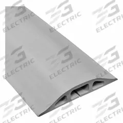 Cable protector: 1 Channels, 3 1/4 in Overall Wd, 3/4 in Overall Ht, 5 ft Lg, Rubber, Gray (MPN D-2-5-GY). Key specifications — Color: Gray; Brand: ELECTRIDUCT.
