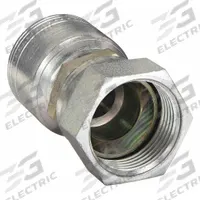 AEROQUIP Hydraulic Crimp Fitting: Steel x Steel, Straight, -6 For Hose Dash Size, JIC x Crimp (MPN 1AA4FJ6). Key specifications — Fitting Gender: Female x Genderless; Fitting Connection Type: JIC x Crimp; Thread Size: 7/16"-20; For Hose Dash Size: -6; Brand: AEROQUIP.