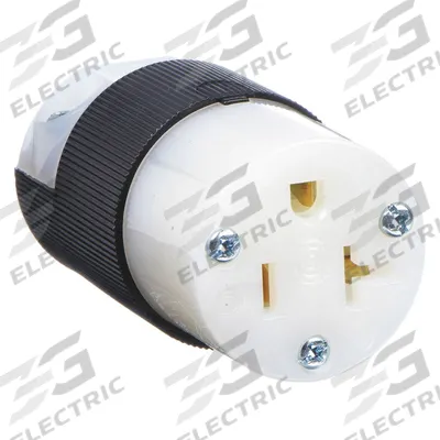 HUBBELL Straight Blade Connector: 5-20R, 125V AC, 20 A, 2 Pole, 3 Wire, Black/White (MPN HBL5369C) - General Purpose Connectors