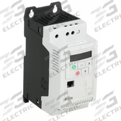 EATON Variable Frequency Drive: In Phase Single, Out Phase Three, 1 hp, 4.3 A Output Current - Max (MPN DC1-1D4D3NN-A20CE1). Key specifications — Style: Compact; Color: White; Output Phase: Three.
