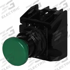 EATON Hazardous Location Push Button: 30 mm, Metallic, Mushroom Head Profile, 2NO/2NC (MPN E34EX711G). Key specifications — Manufacturer Part Number: E34EX711G; Product Type: Push Button Operators; Series: E34; Brand: EATON; AC Contact Rating: 10 A @ 600 V; Action: Momentary; DC Contact Rating: 2.5 A @ 250 V; Operator Illumination: Non-Illuminated.