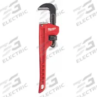 MILWAUKEE Pipe Wrench: Alloy Steel, 1 1/2 in Jaw Capacity, Serrated, 10 in Overall Lg, Ergonomic (MPN 48-22-7110). Key specifications — attr309808: Ergonomic; attr309815: Alloy Steel; attr324941: MILWAUKEE.