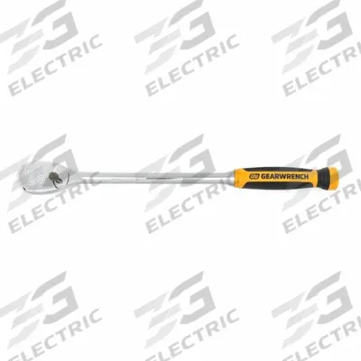 GEARWRENCH Hand Ratchet: Pear, Reversible, 16 1/2 in Overall Lg, Full Polish Chrome - Standard-Head Ratchets