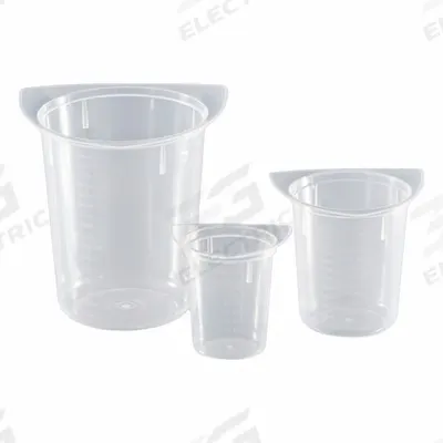 APPROVED VENDOR Beaker: Molded Graduation, Polypropylene, Translucent, 50 mL - Low Form Plastic Beakers Without Handles
