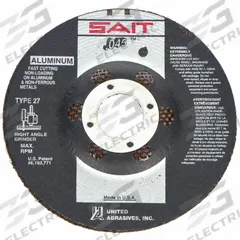 SAIT Depressed Center Cut-Off Wheel: Type 27, 7" x 0.045" x 7/8", Aluminum Oxide, 46 Grit, A46N (MPN 22370). Key specifications — Series: A46N; Brand: UNITED ABRASIVES-SAIT.