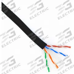 TRIPLETT Data Cable: 1,000 ft Cable Lg, 23 AWG, Riser, Black, PVC, CAT6AU-1000BK, 6A, Unshielded. Key specifications — Conductor Gauge: 23 AWG; Jacket Material: PVC; Brand: TRIPLETT.
