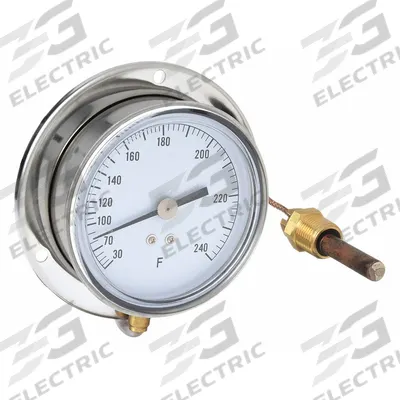 APPROVED VENDOR Analog Panel Mount Thermometer: 30°F to 240°F, ±1°F Scale Division - General Purpose Panel Mount Dial Thermometers