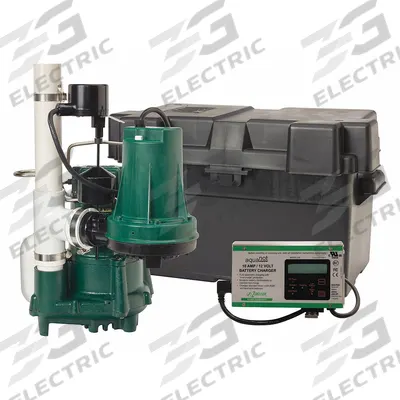 ZOELLER Sump/Battery Back-Up System: 1/2 hp, 120V AC, 23 ft Max. Head (Primary Pump) - General Purpose Combination Sump Pump Systems