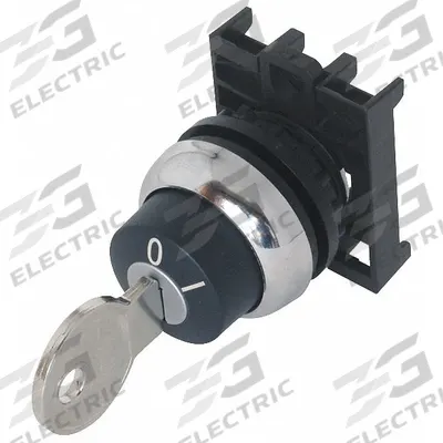 EATON Keyed Selector Switch: 2 Position, 22 mm Panel Mounting Size - Panel-Mounted Key Switches without Contacts
