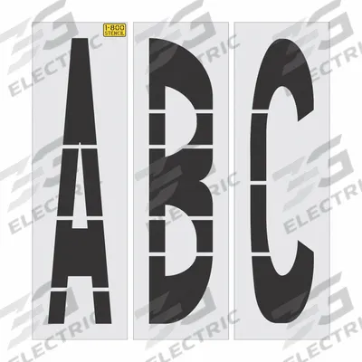 RAE Individual Stencil: A to Z/Blank ( ), 72 in Character Ht, 16 in Character Wd - Plastic Stencil Sets