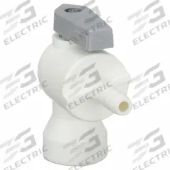 PARKER Manual Two-Way Ball Valve: 1/4 in, Polypropylene, Angle, Barb x FNPT, One-Piece, Lever (MPN PBPP4VFE4). Key specifications — Brand: PARKER; Handle: Lever.