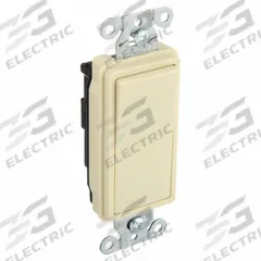 BRYANT Wall Switch: Rocker Switch, Single Pole, Maintained, Ivory, 120/277V AC, 15 A (MPN 9801I). Key specifications — Illuminated: No; Voltage Rating: 120/277V AC.