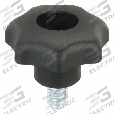 KIPP Hand Knob: 7 Point, Plastic w/ Steel Thread, M10 Thread, 15 mm Thread Lg - 7-Arm Knobs with Threaded Stud