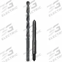 MILWAUKEE Plug Tap and Drill Bit: 2 Pc, M6x1 Tap, #9 Drill (MPN 49-57-5536). Key specifications — attr1300596: Straight Flute.