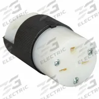 HUBBELL Straight Blade Connector: 6-15R, 250V AC, 15 A, 2 Pole, 3 Wire, Black/White (MPN HBL5669C)