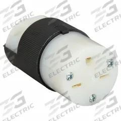 HUBBELL Straight Blade Connector: 6-15R, 250V AC, 15 A, 2 Pole, 3 Wire, Black/White (MPN HBL5669C)