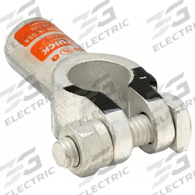 QUICKCABLE Battery Terminal: Straight, Crimp, 2/0 ga, Orange Color, Negative - Straight Alignment