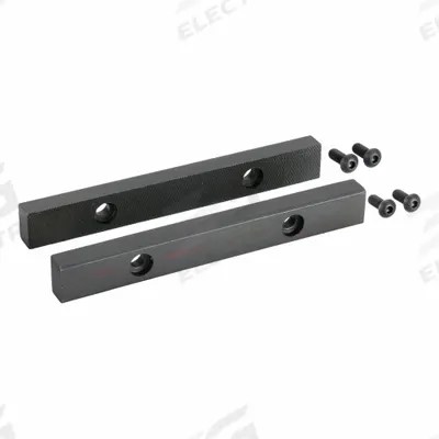 WILTON Serrated Jaw Insert Set: Steel, For 8 in Vise Jaw Wd, (4) Screws, Works with 4LT65 - Screw-In Vise Jaw Caps