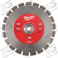 MILWAUKEE Diamond Saw Blade: Asphalt, 14 in Blade Dia., 1 in Arbor Size, Wet/Dry, Better, Segmented (MPN 49-93-7240). Key specifications — attr1097734: Wet/Dry; attr1097738: Handheld Concrete Saw; attr1097751: MILWAUKEE.
