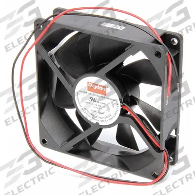 Dayton Axial Fan: 45 cfm Airflow @ 0.000 in SP, 3 5/8 in Ht, 1 in Dp, Lead Wires - Standard Square Axial Fans