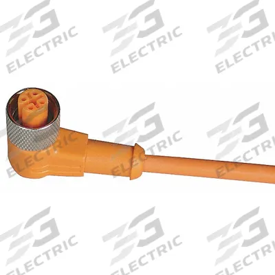 MILLER FLUID POWER Power Supply/Signal Cordset: M12 Female Right Angle X Bare Wire, 4 Pins - Single-Ended Cordsets with PVC Jacket for Flexing Applications