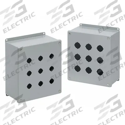 HOFFMAN Push Button Enclosure: 22mm, 2 Holes, Carbon Steel - Enclosures for 22mm Operators