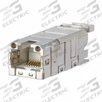 METZ CONNECT RJ45 Field Jack Insert: Data Insert, Straight Insulation Displacement Female, 8 Poles (MPN 1401100810MI). Key specifications — attr1057845: E-DAT Industry; attr1057841: METZ CONNECT; attr1057846: IP65; attr1057853: Cat6; attr1057858: Cable; attr1057862: Zinc Die-Cast; attr1200643: Data Insert.