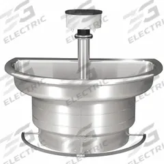 BRADLEY Wash Fountain: Silver, Stainless Steel, Semi-Circular, 36 in Overall Wd, 3 Stations (MPN S93-529). Key specifications — Bowl Shape: Semi-Circular; Drain Type: Central Rising, Supplied from Above; Color: Silver; Brand: BRADLEY; Series: Stainless Steel Classic; Sink Material: Stainless Steel; ADA Compliant: Not ADA Compliant.