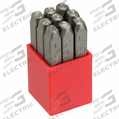 APPROVED VENDOR Hand Stamp Kit: 0 thru 9 (6 doubles as 9), 1/4 in Character Ht - Sharp-Face Hand Stamps
