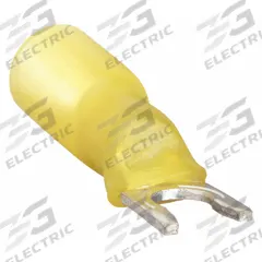 3M Fork Terminals: Yellow, Heat Shrink, #8 Stud Size, 12 AWG – 10 AWG Wire Range, Locking Fork (MPN MH10-8FLX). Key specifications — Barrel Style: Strain Relief; Manufacturer Part Number: MH10-8FLX; Brand: 3M; Series: TH.