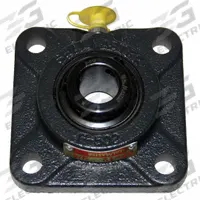 SEALMASTER 4 Bolt Flange Bearing: Radial Ball, 1 11/16 in Bore, Cast Iron, Set Screws, 5 13/32 in Lg (MPN SF-27). Key specifications — Bore Type: Cylindrical; Brand: SEALMASTER; Lubricant Material: NLGI #2 Equivalent; Mounting Bolt Size: 9/16 in; System of Measurement: Inch.