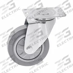 FLEXPIPE Caster: Plate Caster, Gray, Steel, 250 lb Load Capacity - Max, Rubber, Swivel, 1 Casters (MPN W-4PS). Key specifications — Product Type: Plate Caster; Brand: FLEXPIPE; Caster Type: Swivel; Component Type: Plate Caster; Material: Steel.