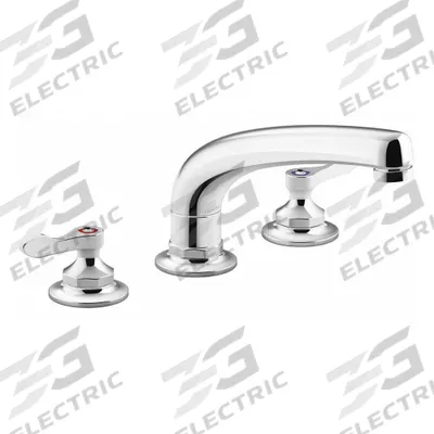 KOHLER Straight Kitchen Faucet: Triton Bowe, Brass, Widespread, Deck, 3 Mounting Holes - Widespread Kitchen Faucets