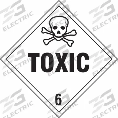 STRANCO Container Placard: Toxic, 10 3/4 in x 10 3/4 in, 10 3/4 in Label Ht, Placard - Class 6: Toxic, Poison Inhalation & Infectious Substances