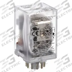 DAYTON General Purpose Relay: Socket Mounted, 10 A Current Rating, 240V AC, 3PDT, 11 Pins/Terminals (MPN 5YP84). Key specifications — Brand: DAYTON; Base Type: Octal; Mounting Style: Plug-In; Manufacturer Part Number: 5YP84; Series: B Series.