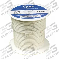 GROTE Automotive Wire: GXL, 100 ft, 1 Conductor, 16 AWG, White, 60 V Volt (MPN 87-8207). Key specifications — Brand: GROTE.