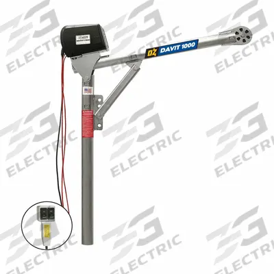 OZ LIFTING PRODUCTS Davit Crane: Steel, Electric, 1,000 lb Max. Load Capacity - Steel Davit Cranes