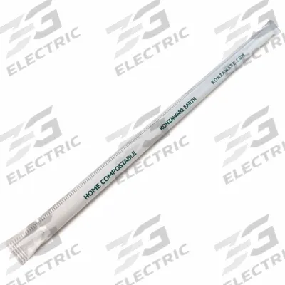APPROVED VENDOR Disposable Straw: Clear, 8 in Lg, Wrapped, Home Compostable - Plastic Drinking Straws