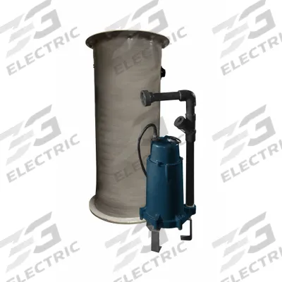FRANKLIN ELECTRIC Grinder Pump System: Fiberglass, 2 hp, 208/230V AC, 33 gpm @ 10' of Head - Simplex Sewage Grinder Pump Packages