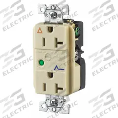 BRYANT Receptacle: Duplex, 5-20, Ivory, 125V AC, 20 A, 2 Pole / 3 Wire (MPN SP53IGIA)