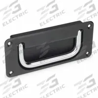 JW WINCO Recessed Folding Pull Handle: Unthreaded Holes, Steel, Black, Bridge, 5.9 in Overall Lg (MPN 425.8-100-CR-SW-A). Key specifications — Mounting Type: Unthreaded Holes; Brand: JW WINCO; Color: Black; Finish: Powder Coated; Material Family: Steel.