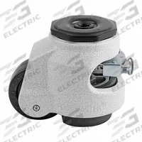 FOOT MASTER Leveling Caster: 63 mm Wheel Dia, 1,102 lb Load Rtg., Nylon Wheel, Aluminum Frame, Ivory (MPN GDR-80S). Key specifications — attr1111504: FOOT MASTER; attr1111527: 1,102 lb; attr1111552: Ratchet; attr1111510: Ivory.