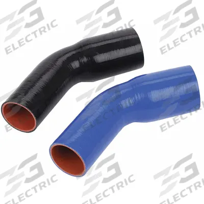FLEXTECH Elbow Reducer: 2 1/4 in_2 1/2 in Hose Inside Dia., 12 in Hose Lg, Blue - Silicone SAE J20 45° Reducing Elbow Heater Hoses