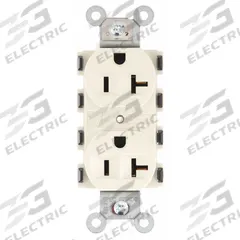 HUBBELL Receptacle: Duplex, 5-20, Light Almond, 125V AC, 20 A, 2 Pole / 3 Wire (MPN SNAP5362LAA)